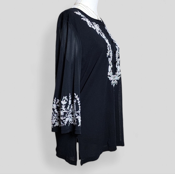 Susan Graver | Women's Embroidered Top - Picture 3 of 11